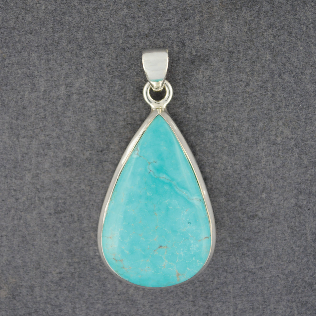 Sterling Silver Turquoise Teardrop Pendant