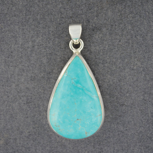 Sterling Silver Turquoise Teardrop Pendant