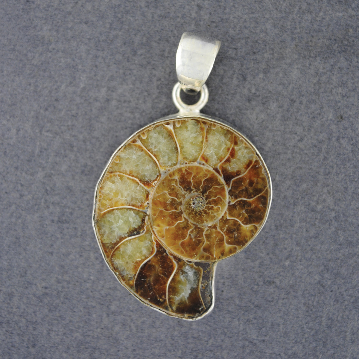 Sterling Silver Large Ammonite Pendant