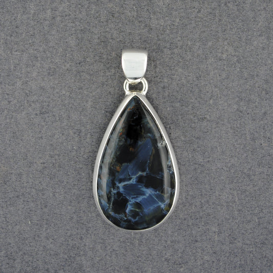 Sterling Silver Pietersite Medium Teardrop Pendant