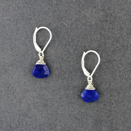 Sterling Silver Lapis Drop Earrings