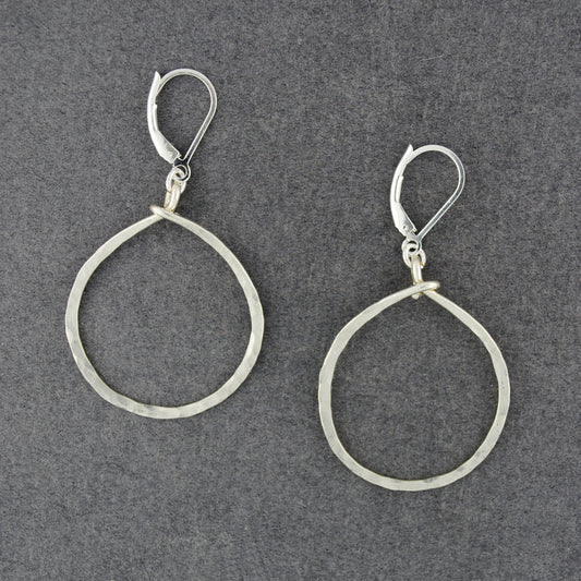 Sterling Silver Hammered Circle Earrings
