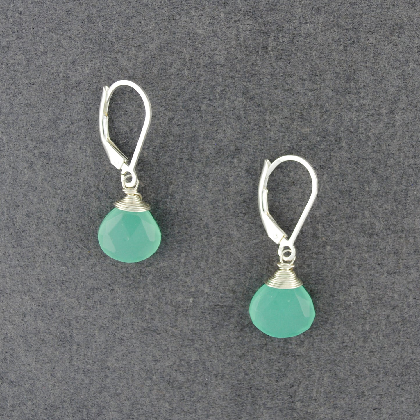 Sterling Silver Seafoam Chalcedony Drop Earrings