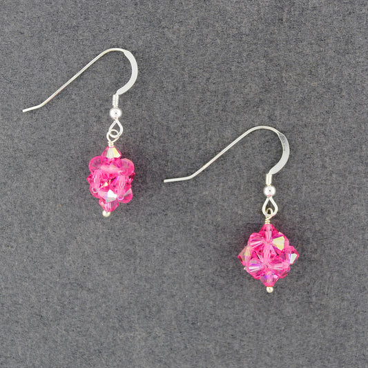 Sterling Silver Rock Candy Pink Swarovski Earrings
