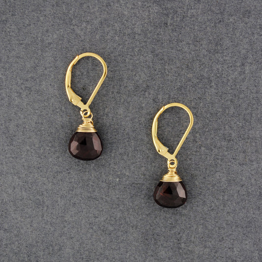 14K Gold Filled Garnet Drop Earrings