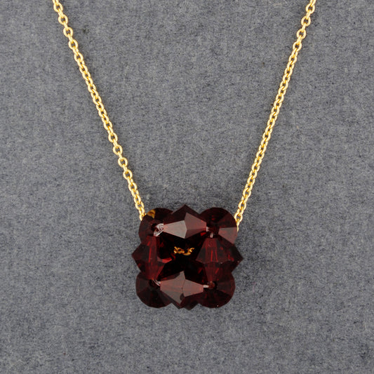 14K Gold Filled Rock Candy Red Swarovski Necklace