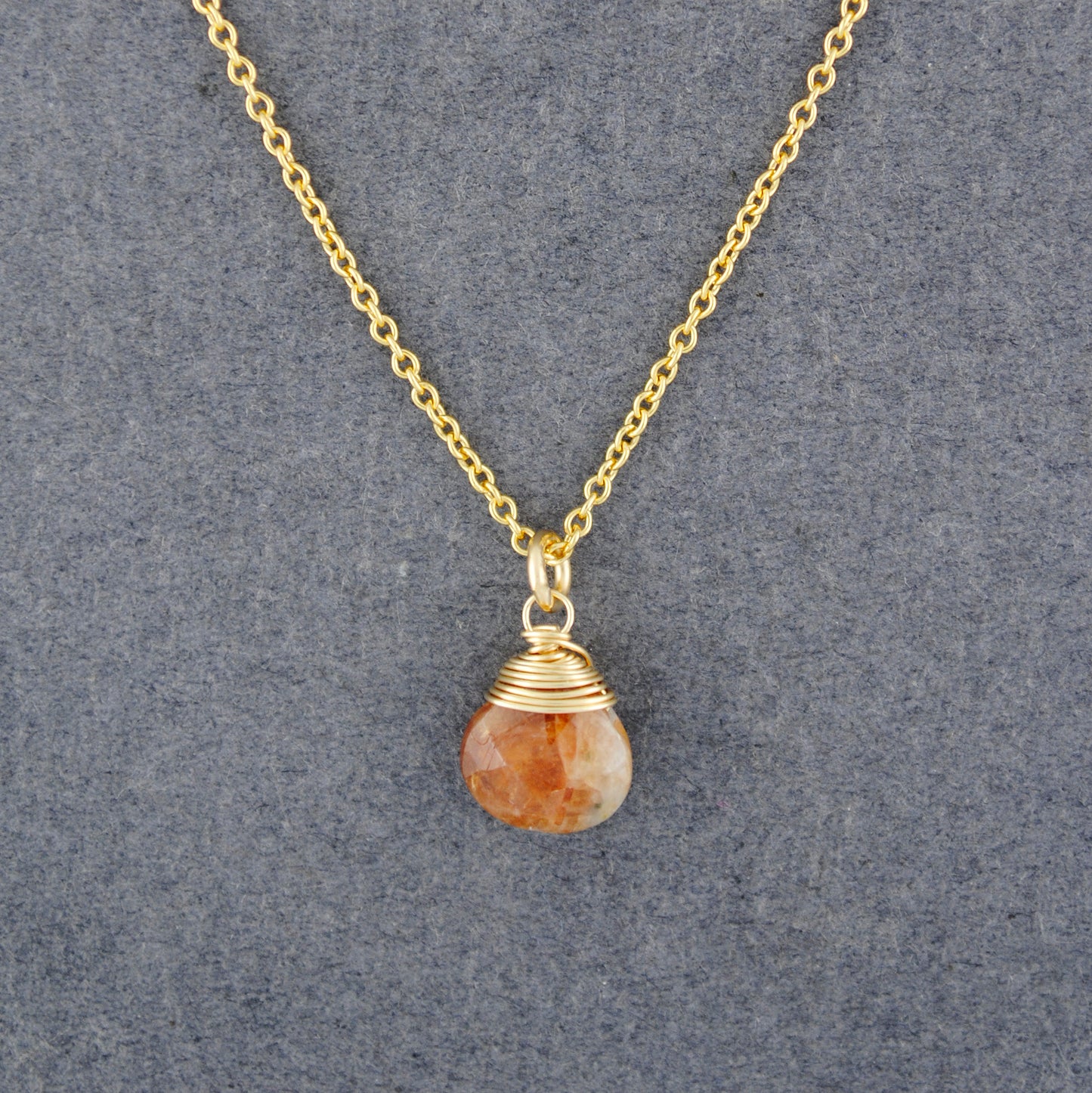 14K Gold Filled Jasper Drop Necklace