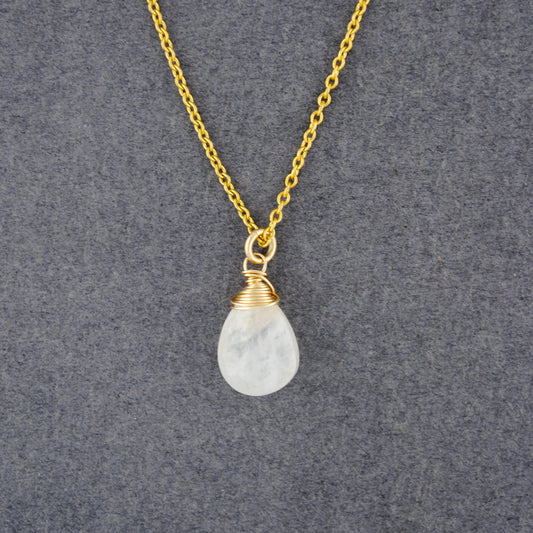 14K Gold Filled Moonstone Drop Necklace