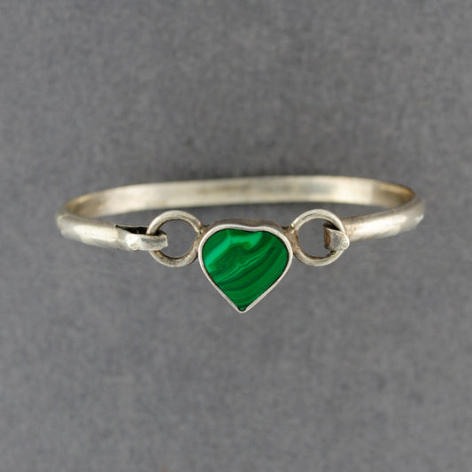 Malachite Heart Bangle Bracelet
