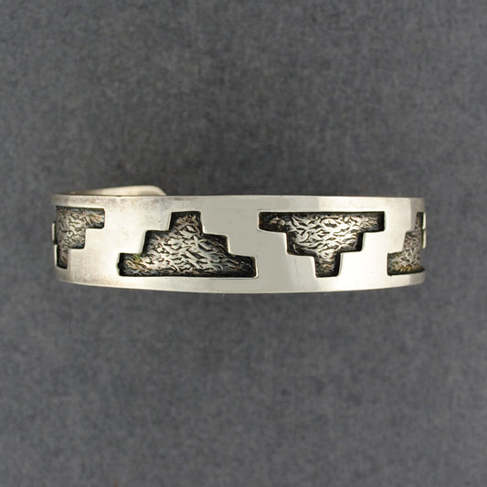 Sterling Silver Pyramid Cuff Bracelet