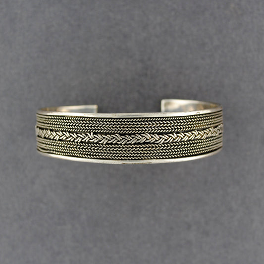 Sterling Silver Braided Cuff Bracelet