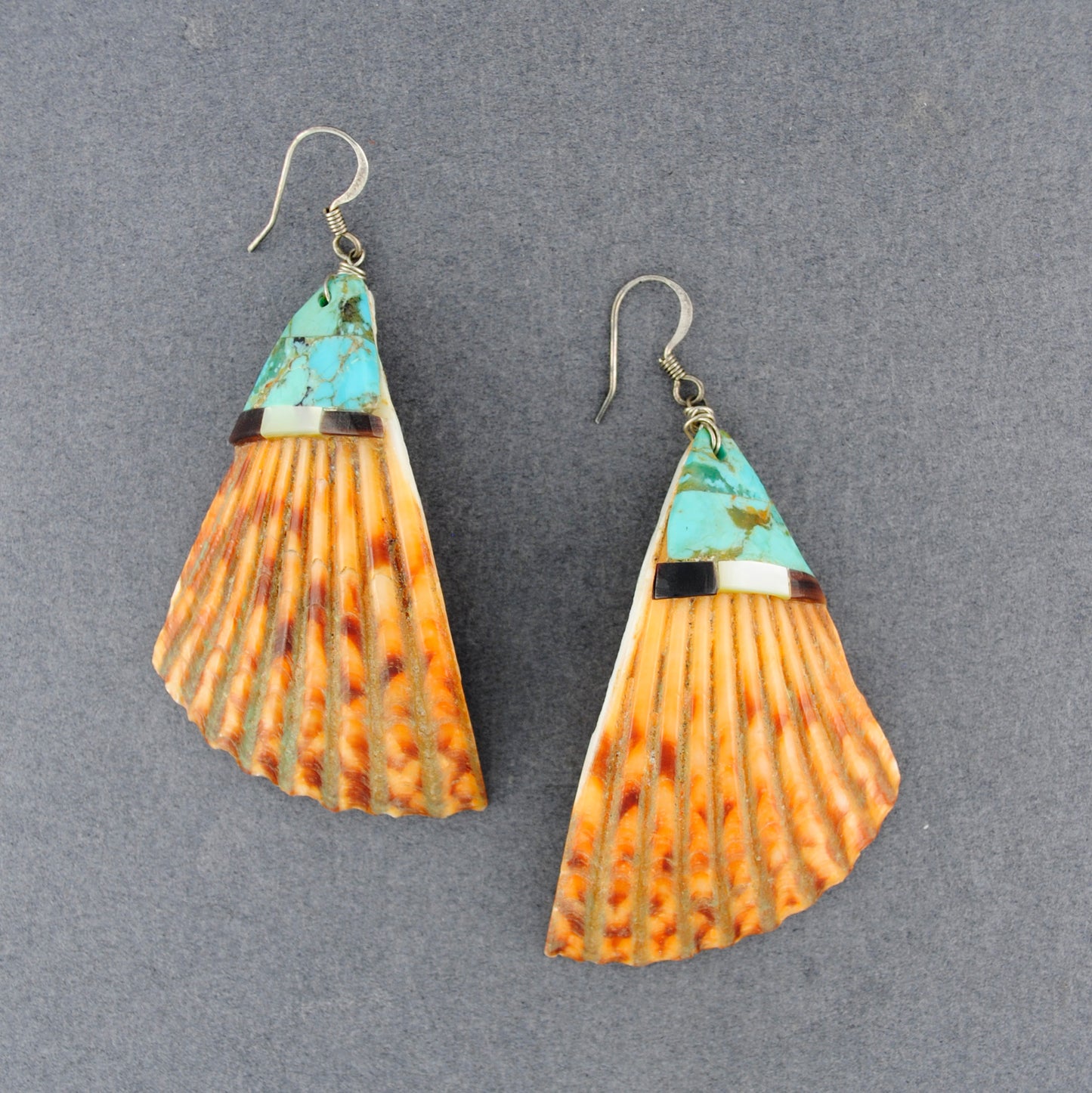 Santa Domingo Kewa Pueblo Spiny Oyster & Turquoise Earrings