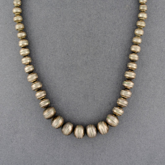 Silver Vintage Beaded Necklace