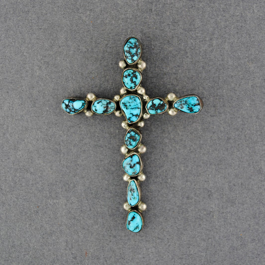 Vintage Turquoise Cross Pendant