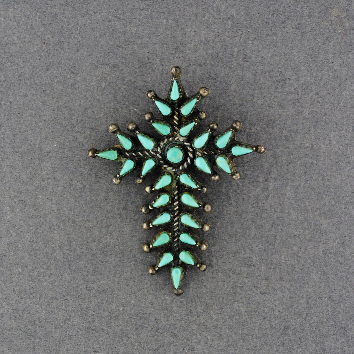 Vintage Turquoise Cross Pin / Pendant