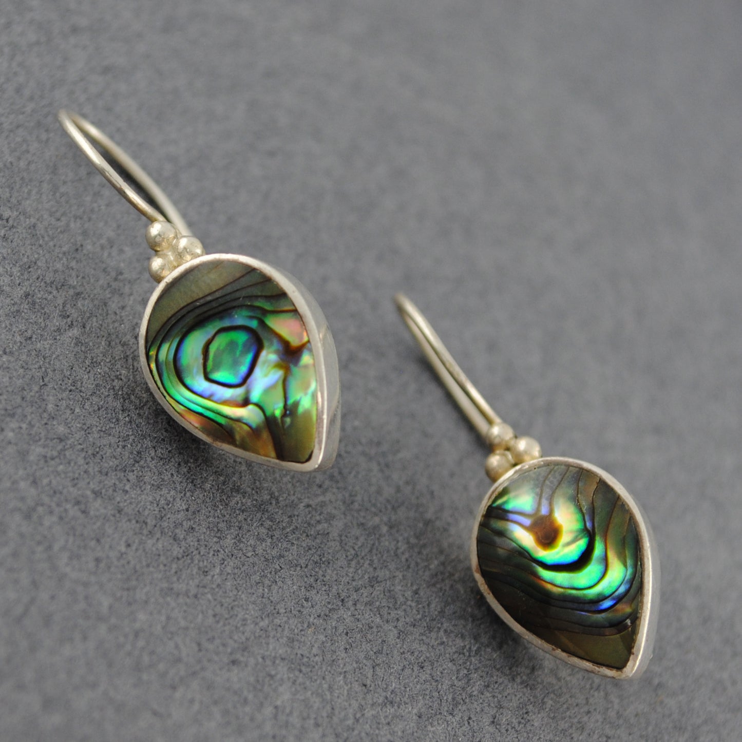 Abalone Teardrop Estate Earrings