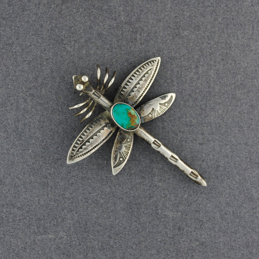 Sterling Vintage Navajo Dragonfly Brooch