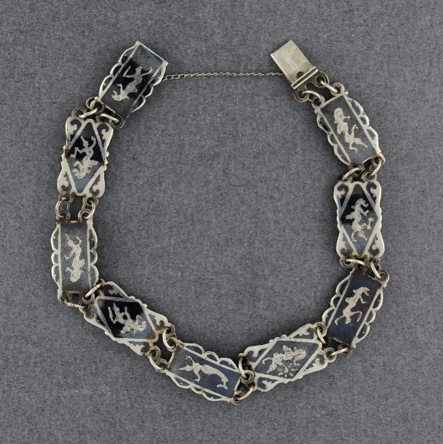 Sterling Silver "Goddess"  Bracelet with Niello Finish