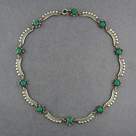 Vintage Sterling Silver Zuni Turquoise Choker