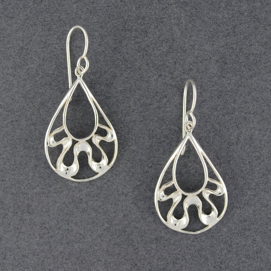 Sterling Silver Teardrop Squiggle Earrings