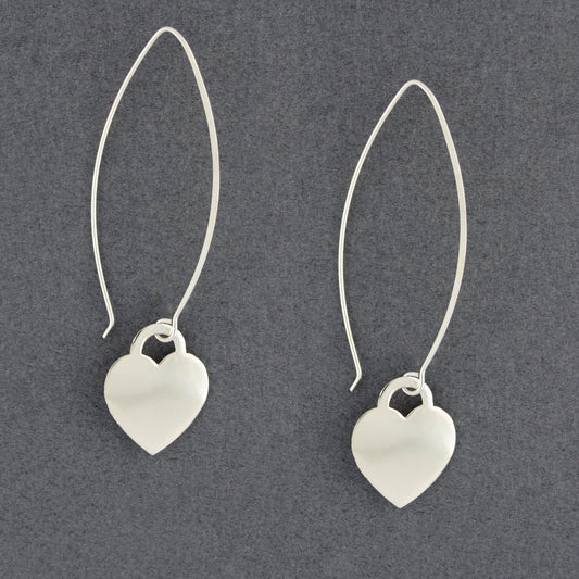 Sterling Silver Dangle Heart Earrings