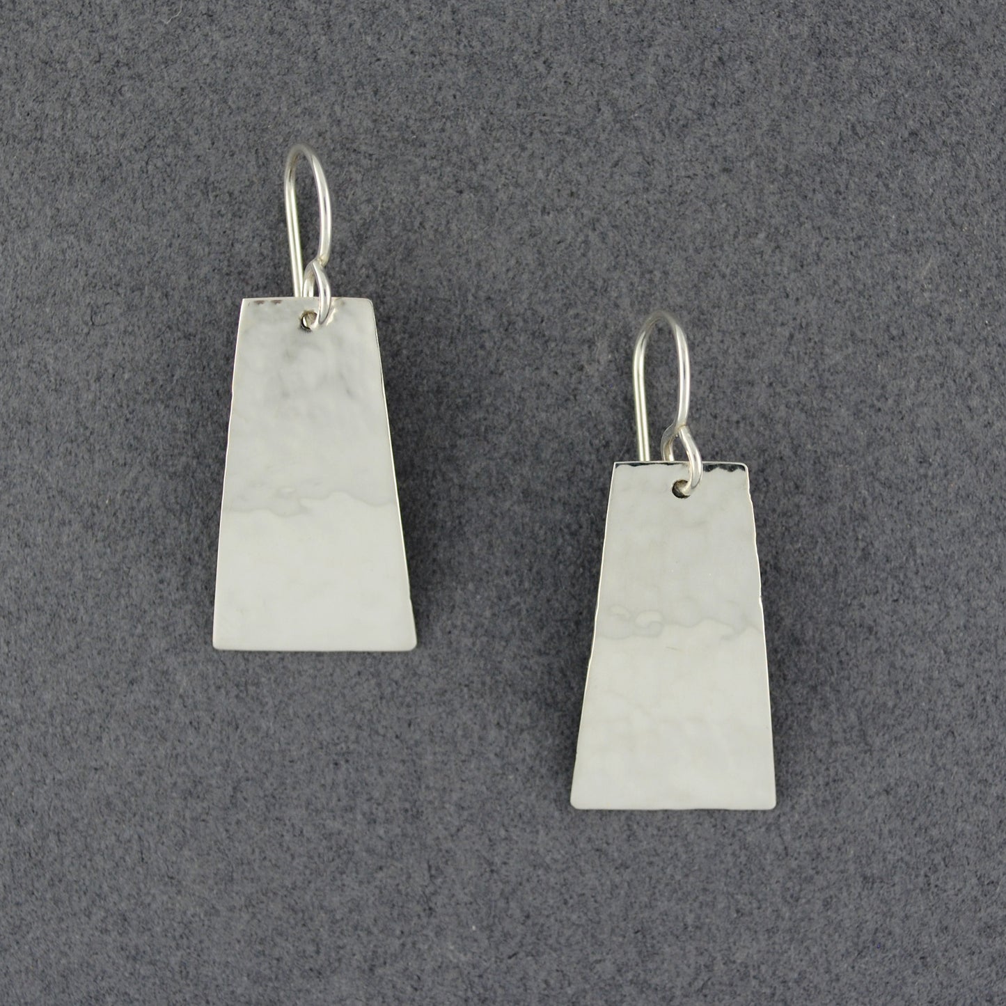 Sterling Silver Hammered Trapezoid Earrings