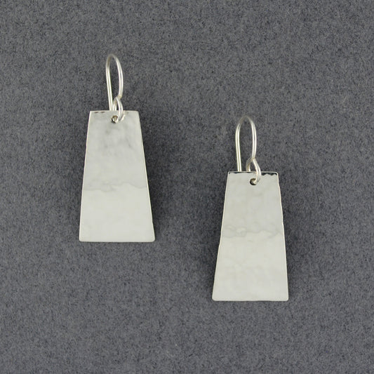 Sterling Silver Hammered Trapezoid Earrings