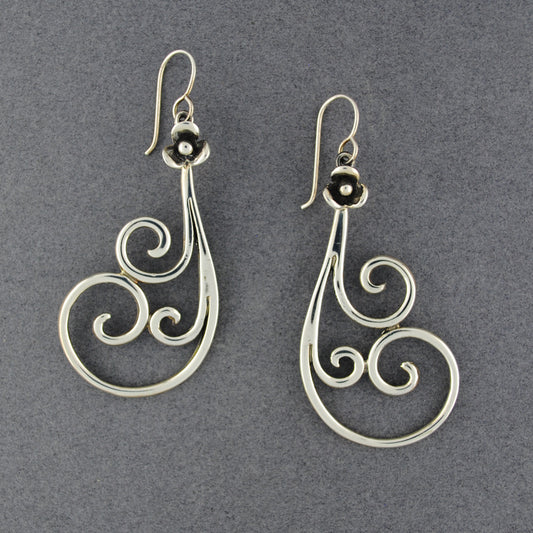 Sterling Silver Ornate Swirl Earring