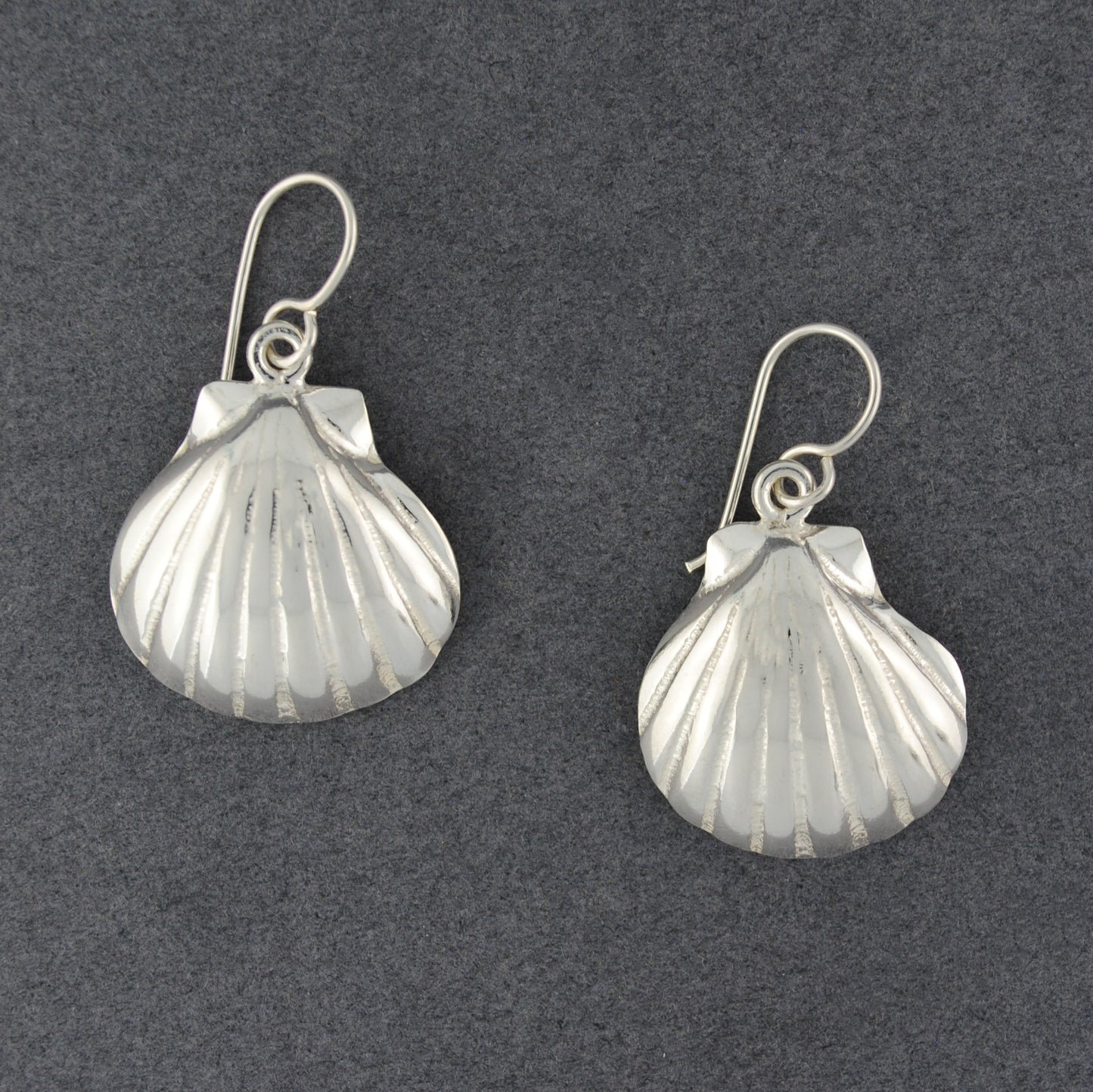 Sterling Silver Large Scallop Shell Earrings