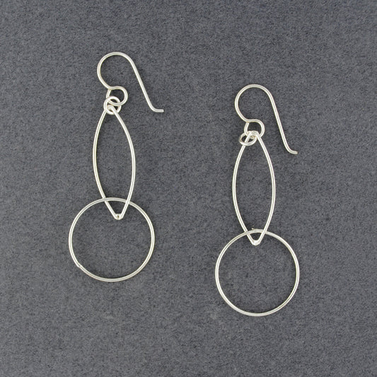 Sterling Silver Floating Circle Earrings