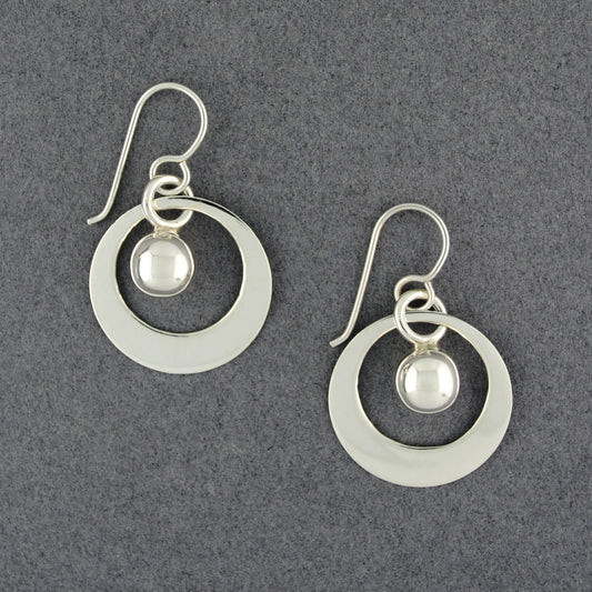 Sterling Silver Framed Full Sphere Earrings