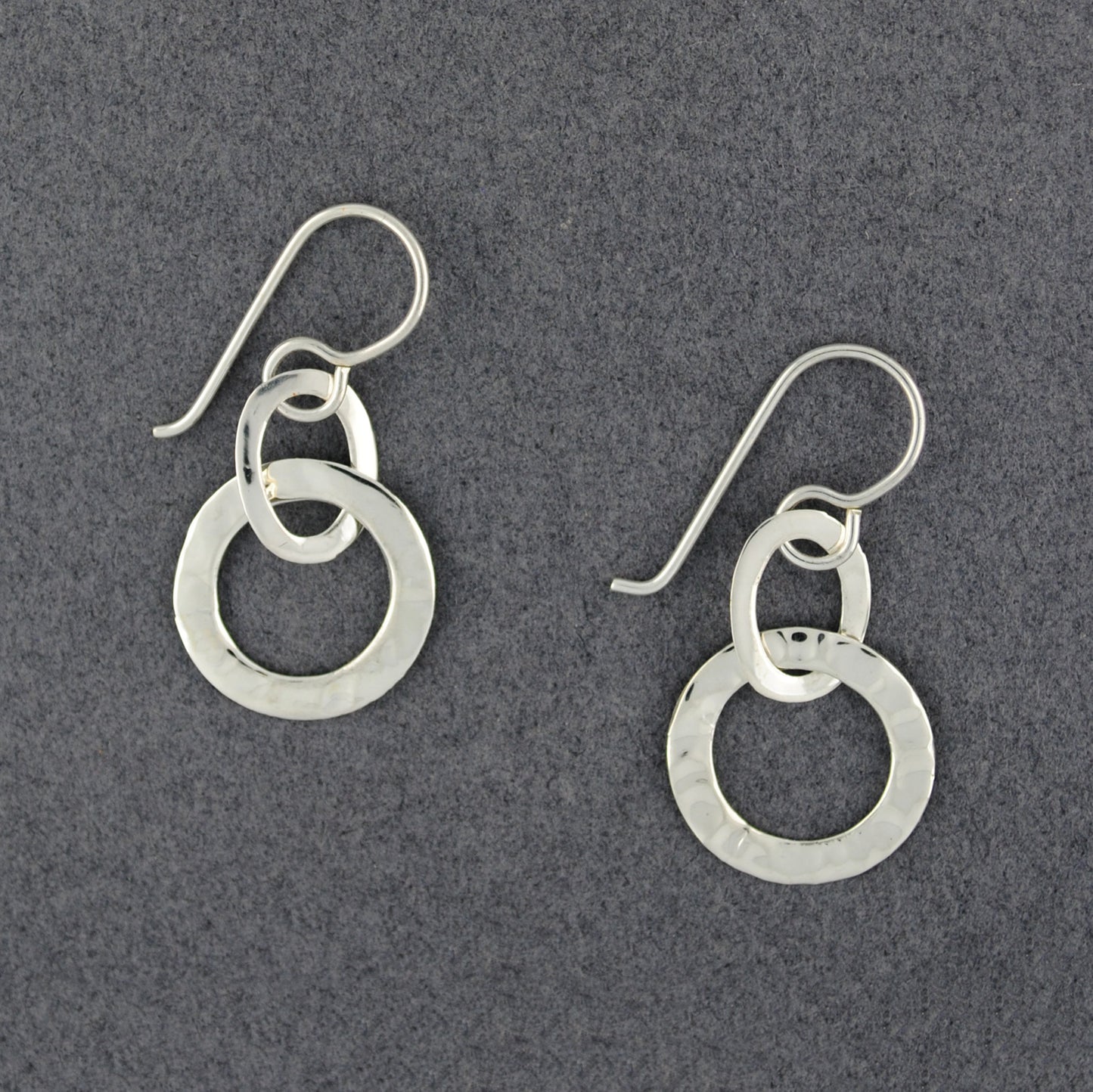 Sterling Silver Tiny Oval and Circle Earring