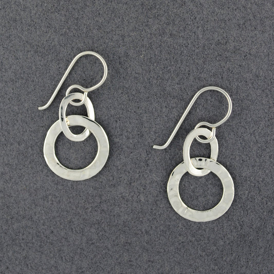 Sterling Silver Tiny Oval and Circle Earring