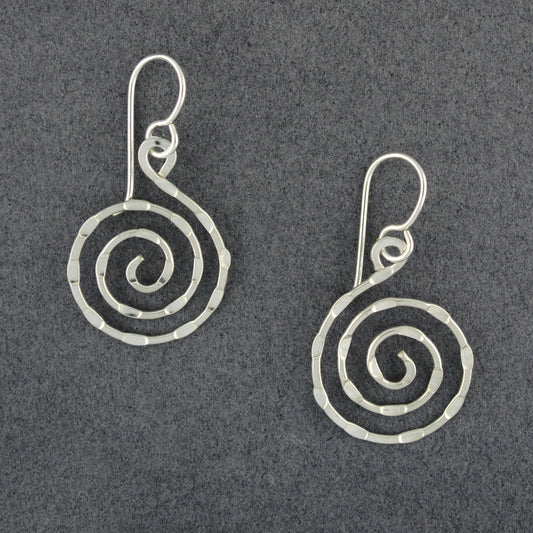 Sterling Silver Textured Spiral Earring