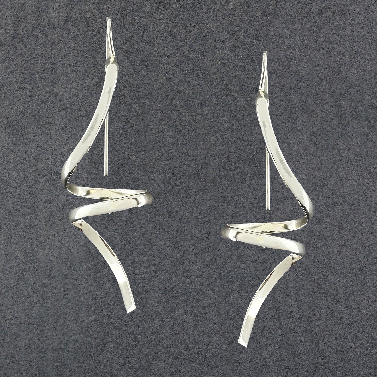 Sterling Silver Ribbon Wire Earrings