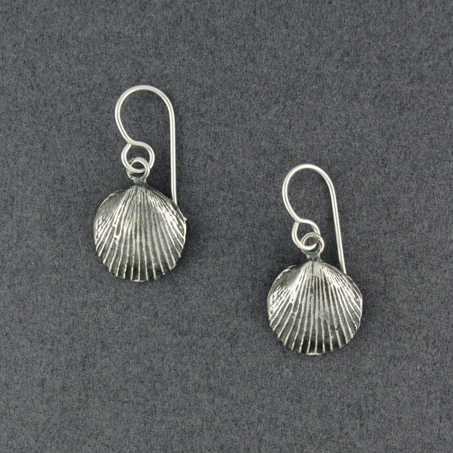 Sterling Silver Antiqued Shell Earrings