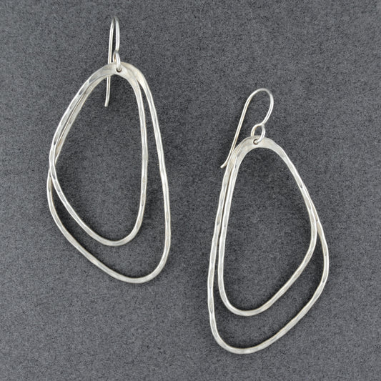 Sterling Silver Abstract Triangle Earrings