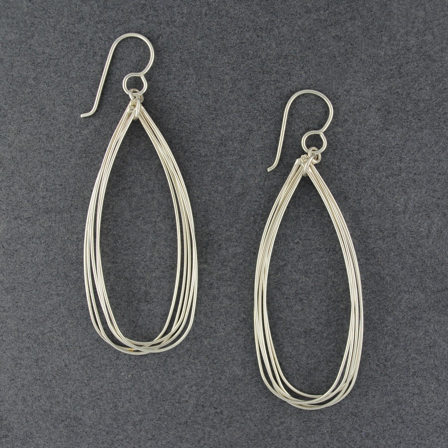 Sterling Silver Layered Teardrop Earrings