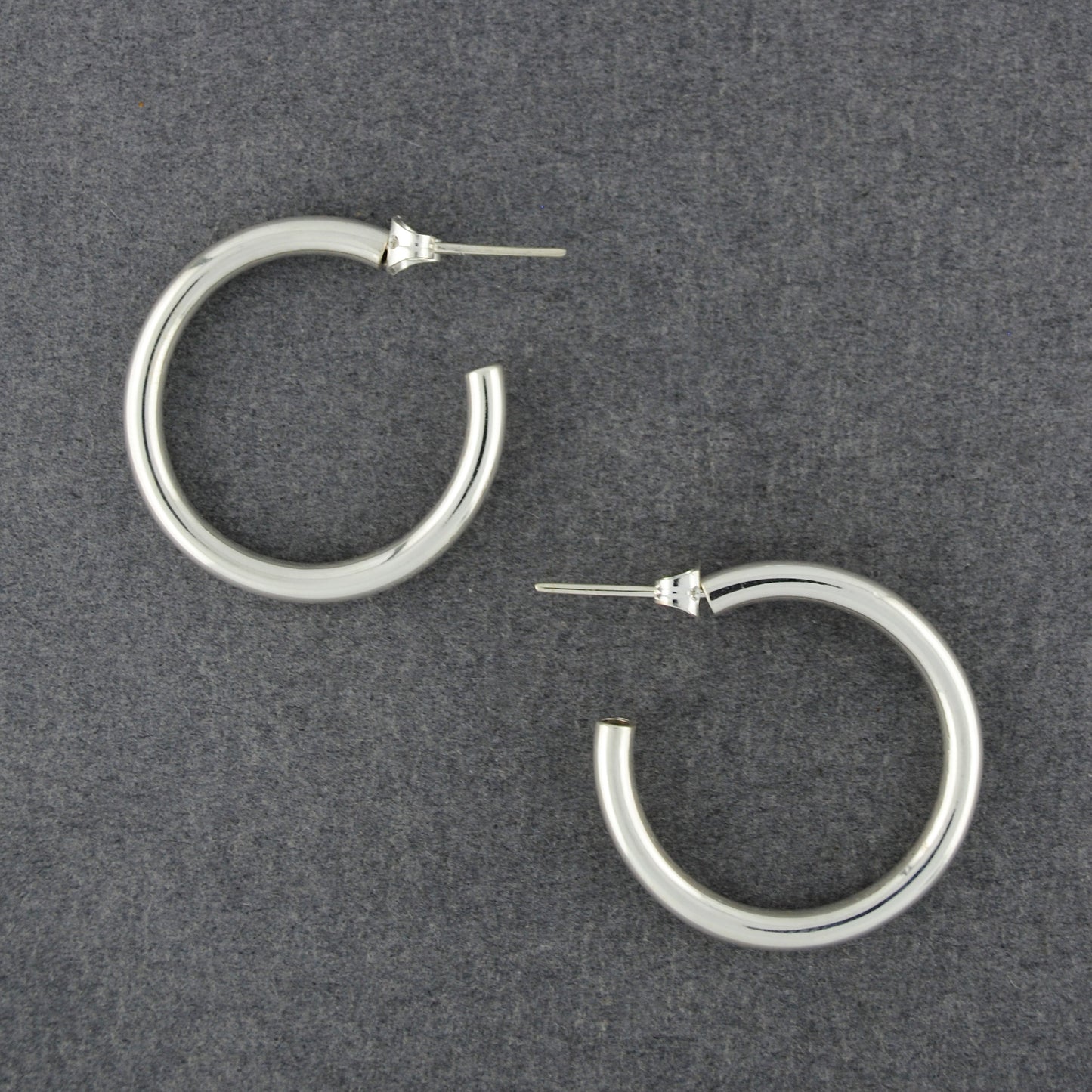 Sterling Silver Classic Rounded Hoop Earrings