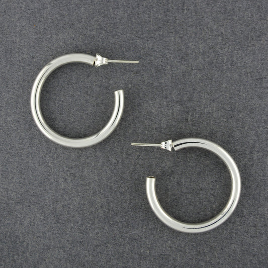 Sterling Silver Classic Rounded Hoop Earrings