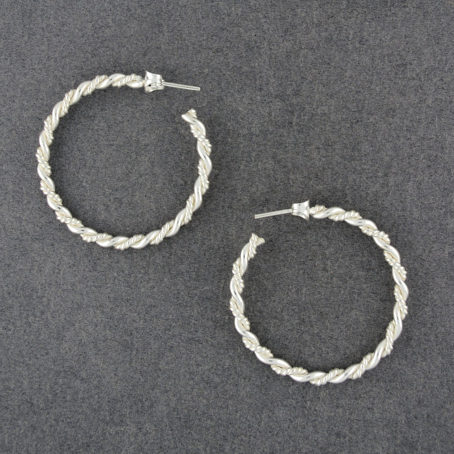 Sterling Silver Large Twisted Hoop