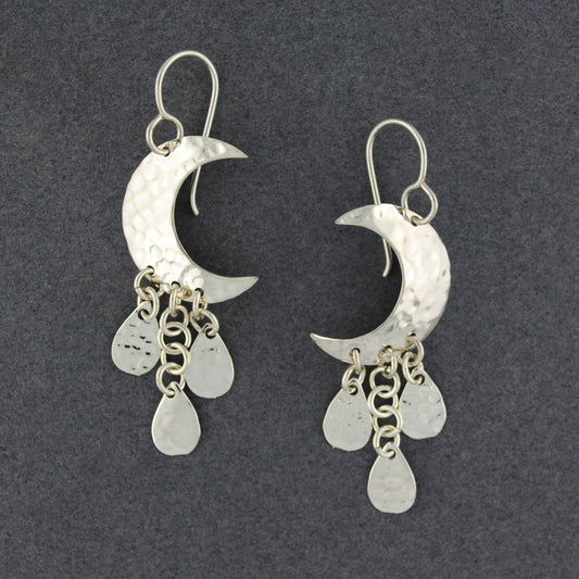 Sterling Silver Hammered Moon Earrings