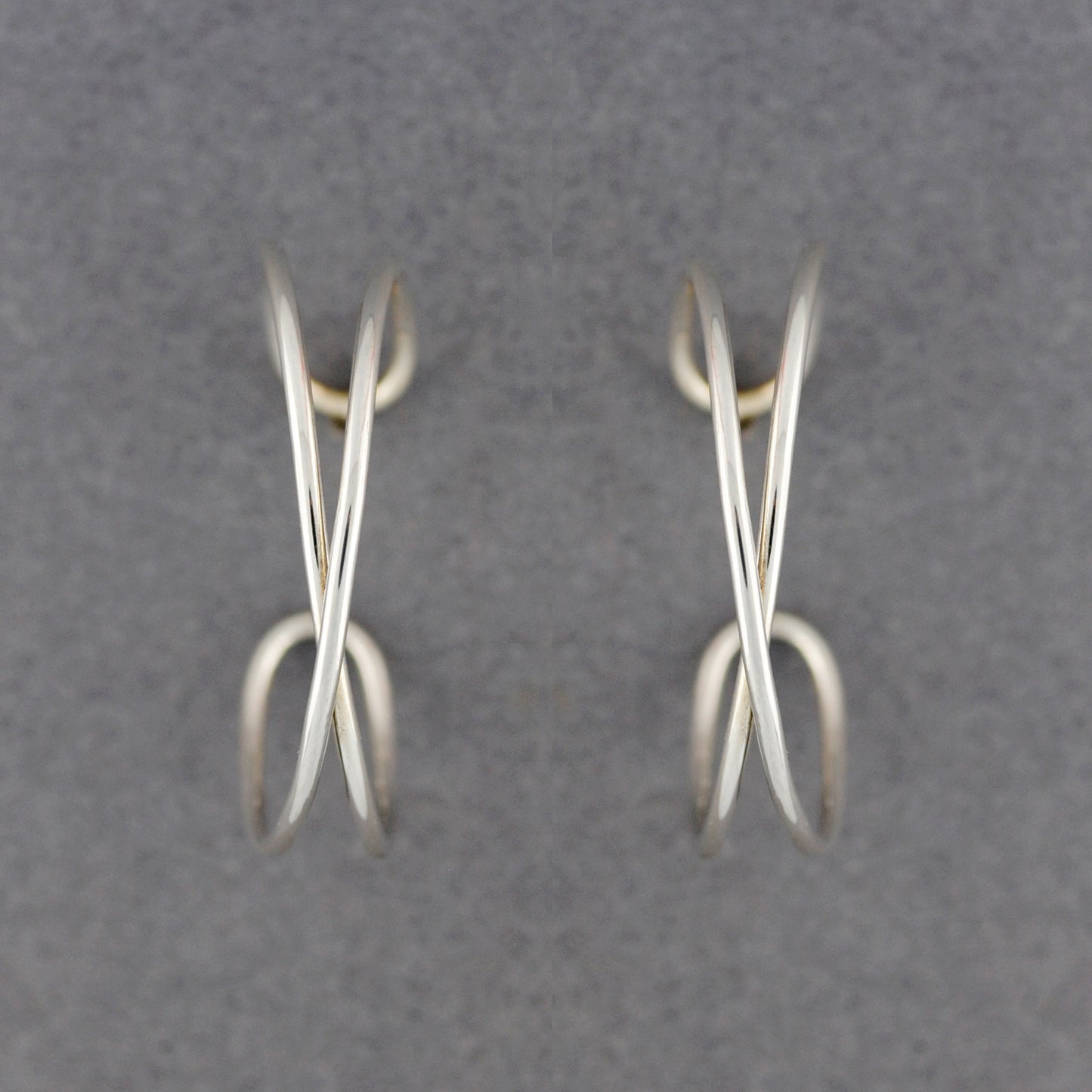 Sterling Silver Crossover Hoop Earrings