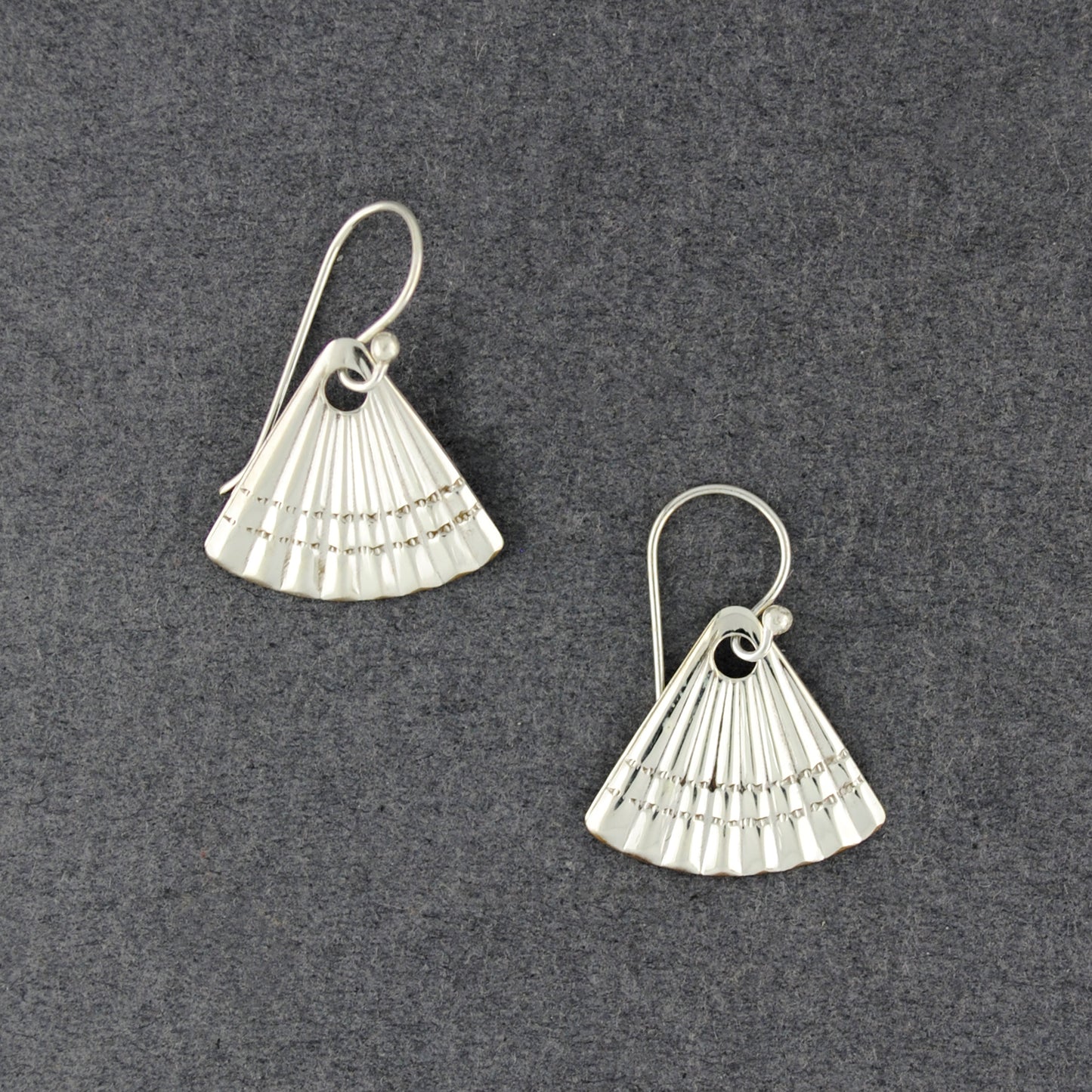 Sterling Silver Small Fan Earrings