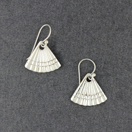 Sterling Silver Small Fan Earrings