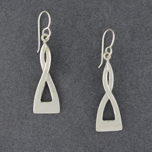 Sterling Silver Twisty Triangle Earrings