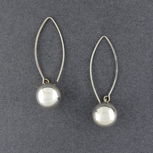 Sterling Silver Sphere Drop Earrings