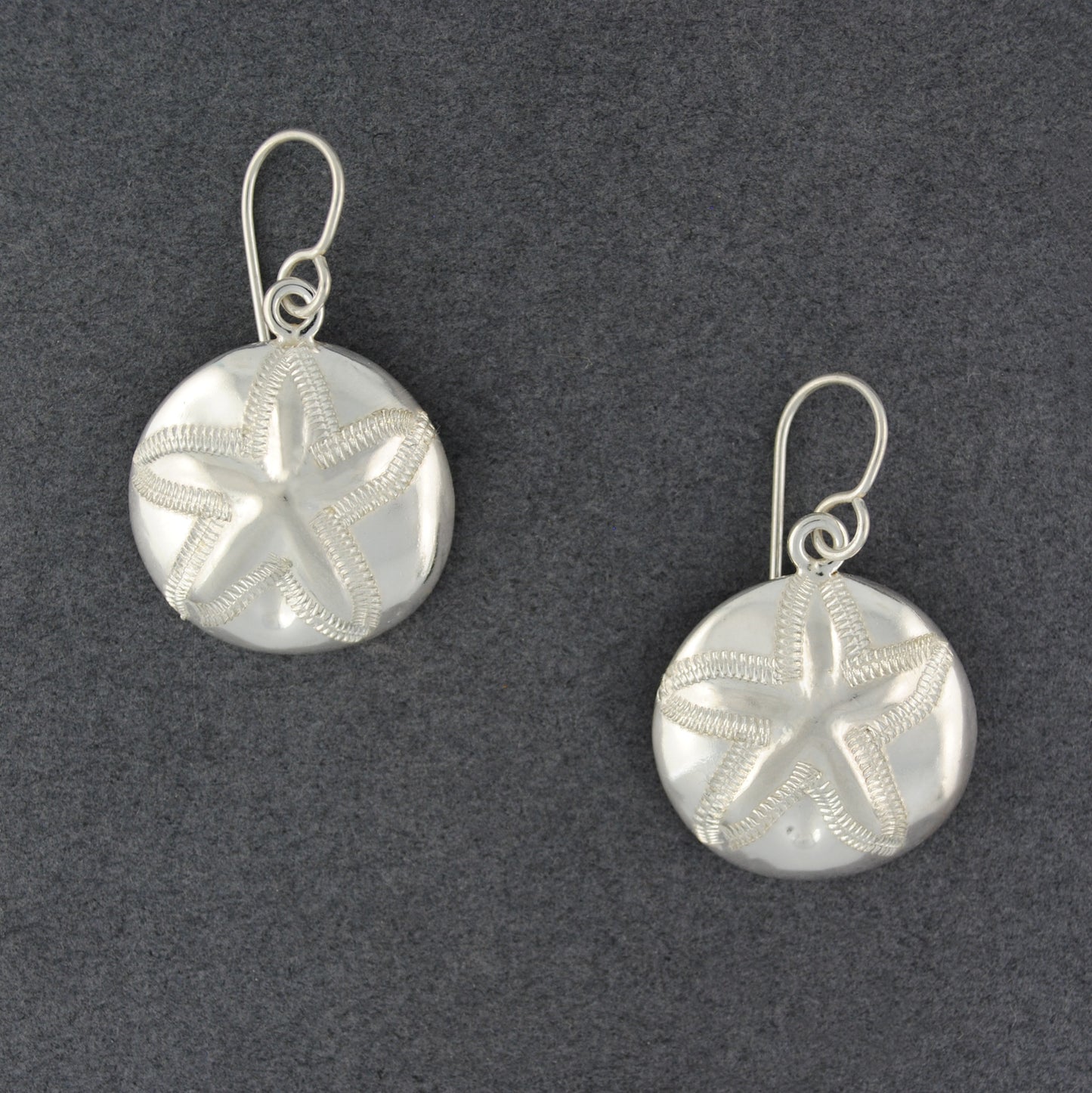 Sterling Silver Large Sand Dollar Earrings