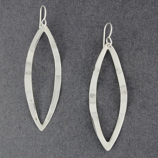Sterling Silver Wavy Open Drop Earrings