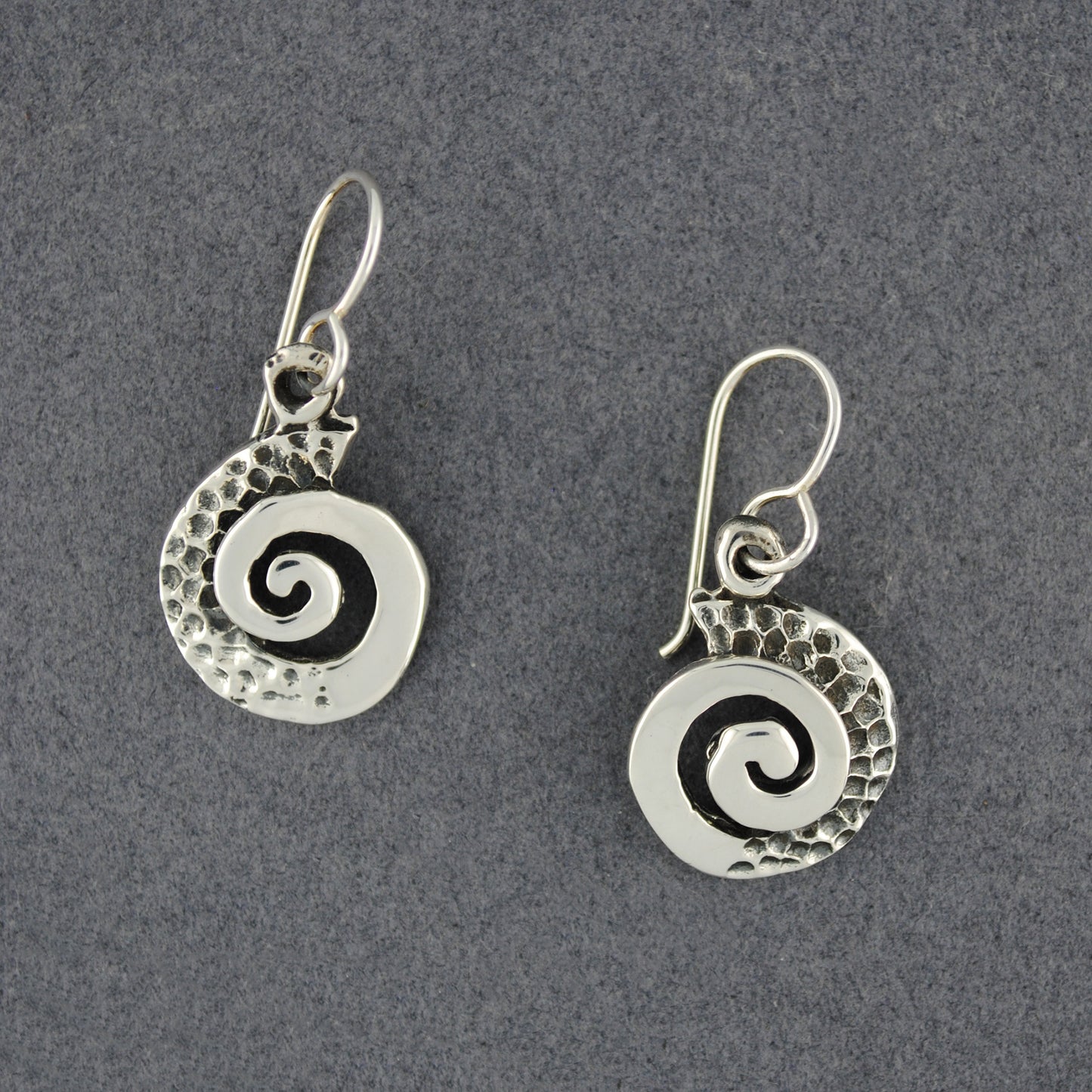 Sterling Silver Textured Spiral Earrings